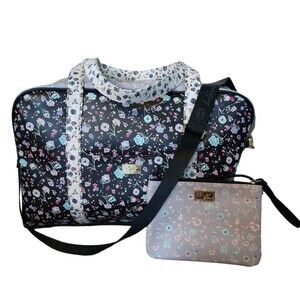 NWOT Betsey Johnson Luv Luggage Weekender Overnight Bag and wristlet/crossbody